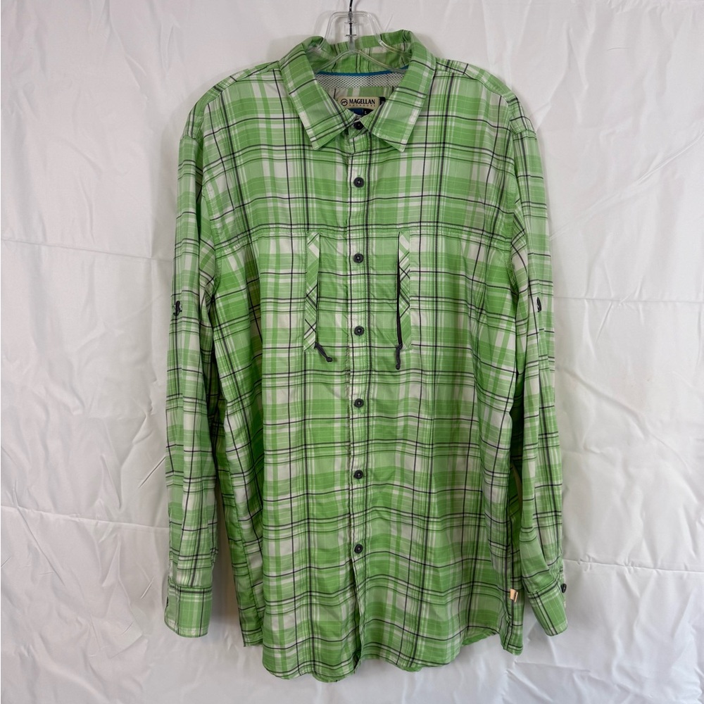 Magellan Outdoors Lime Checkered Shirt